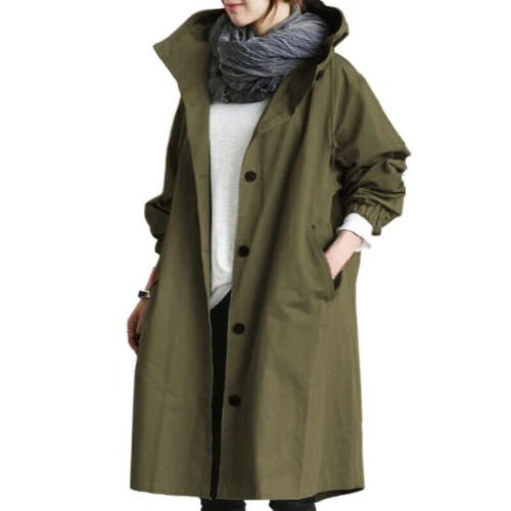 Erika | Damen Wasserdichte Regenjacke in langer Form