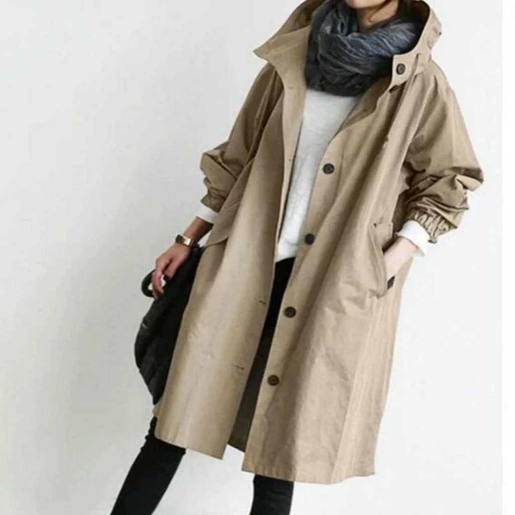 Erika | Damen Wasserdichte Regenjacke in langer Form
