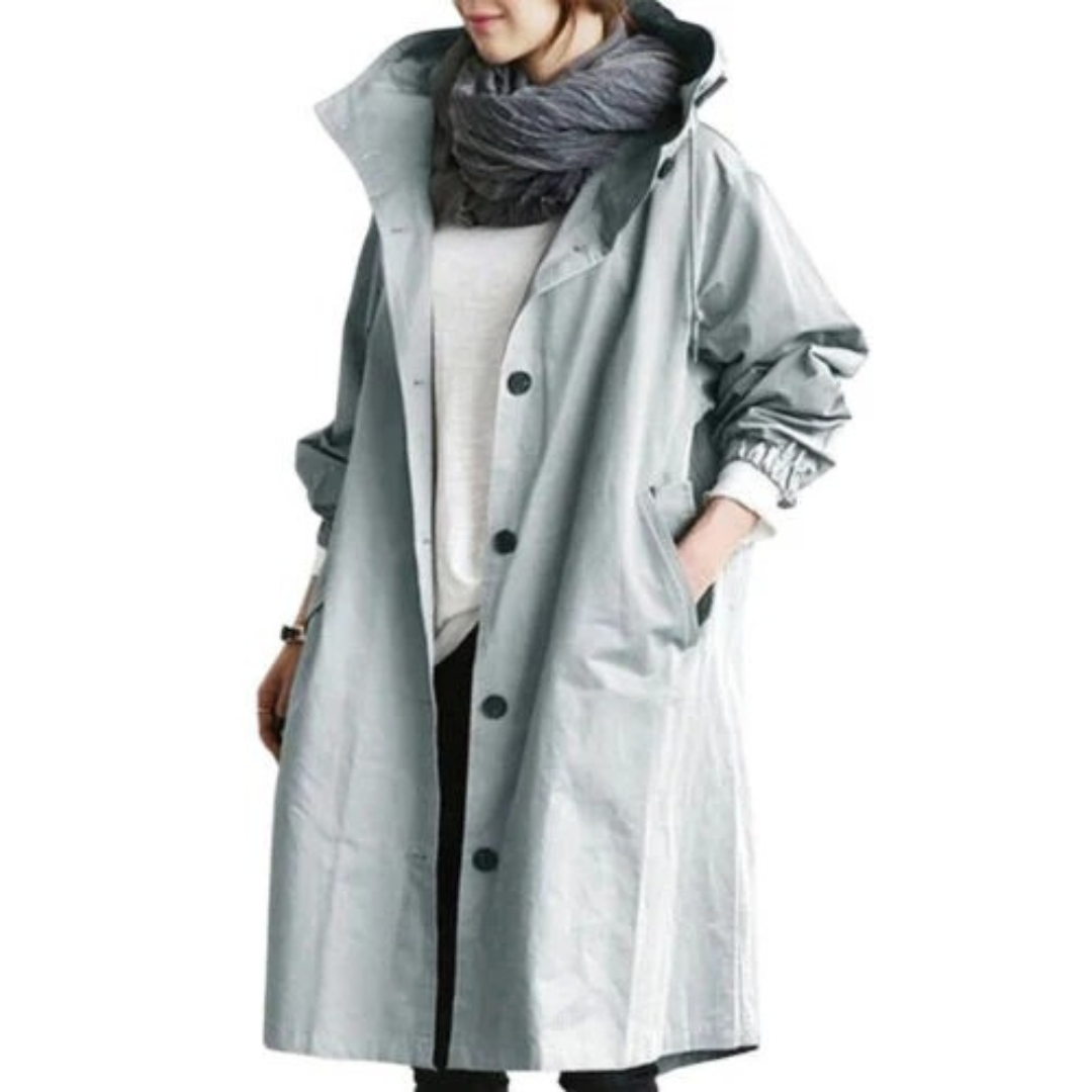 Erika | Damen Wasserdichte Regenjacke in langer Form