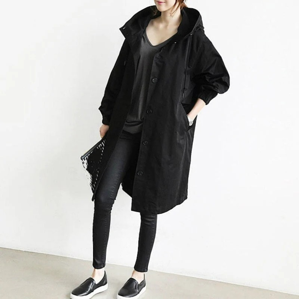 Erika | Damen Wasserdichte Regenjacke in langer Form