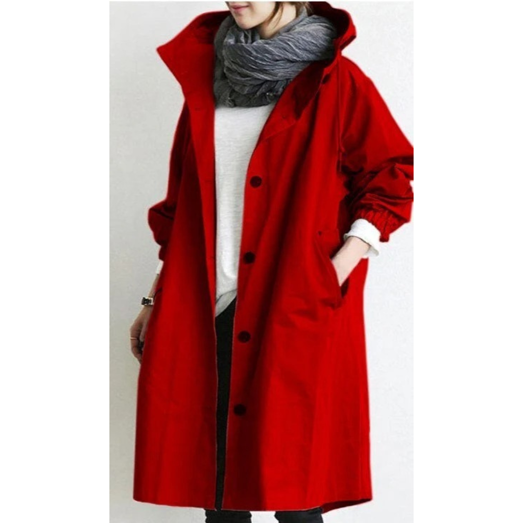 Erika | Damen Wasserdichte Regenjacke in langer Form