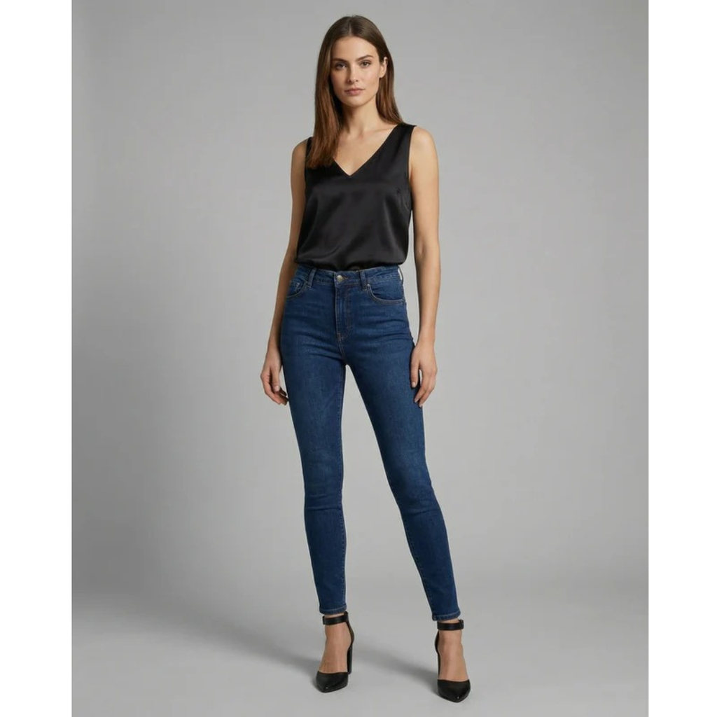 Erni | Damen Satin V-Ausschnitt Tank Top