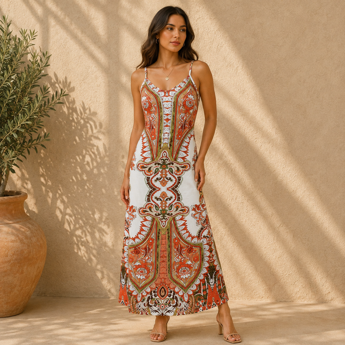Estela | Damen Bequemes Sommerkleid Maxi