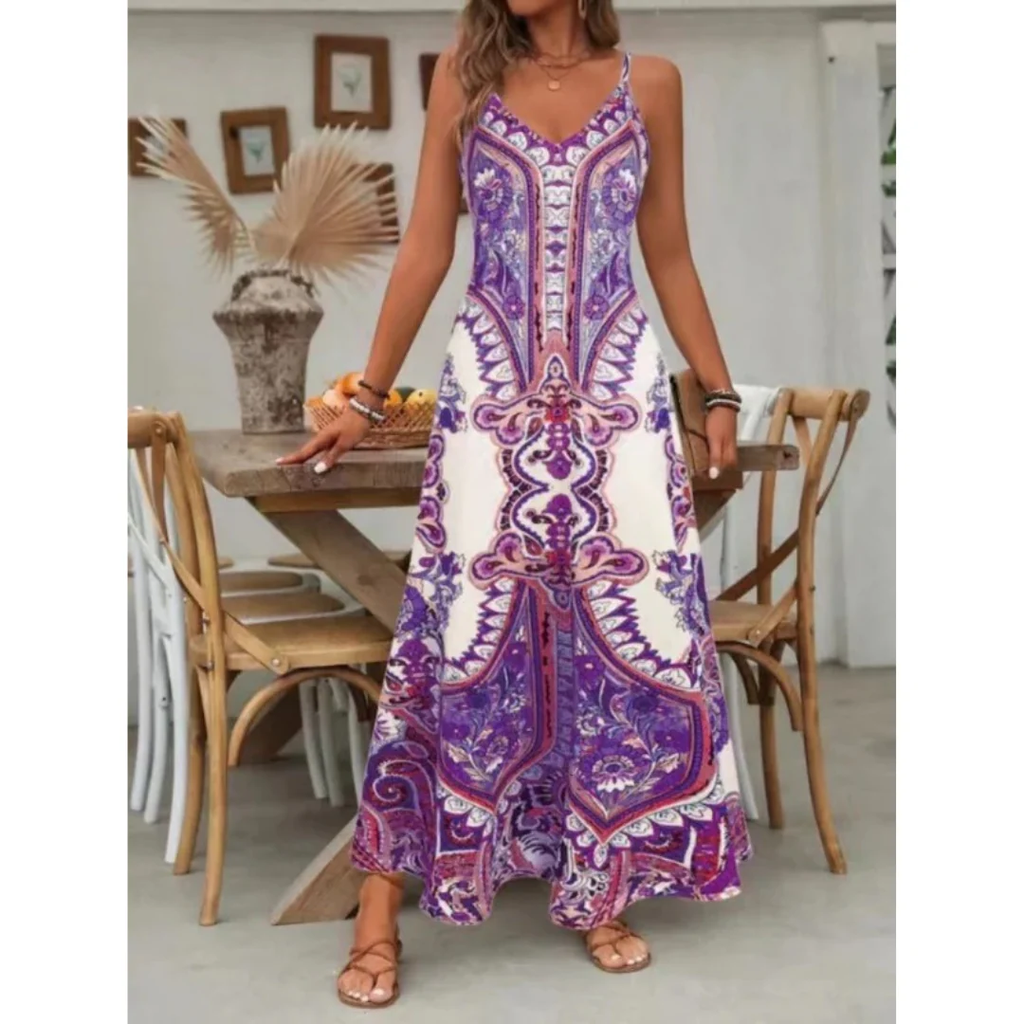 Estela | Damen Bequemes Sommerkleid Maxi