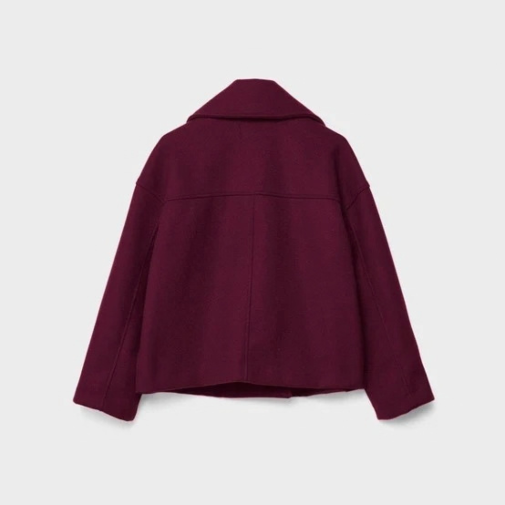 Fabia | Damen Kurze Winterjacke für Große Größen mit Kragen und Knöpfen