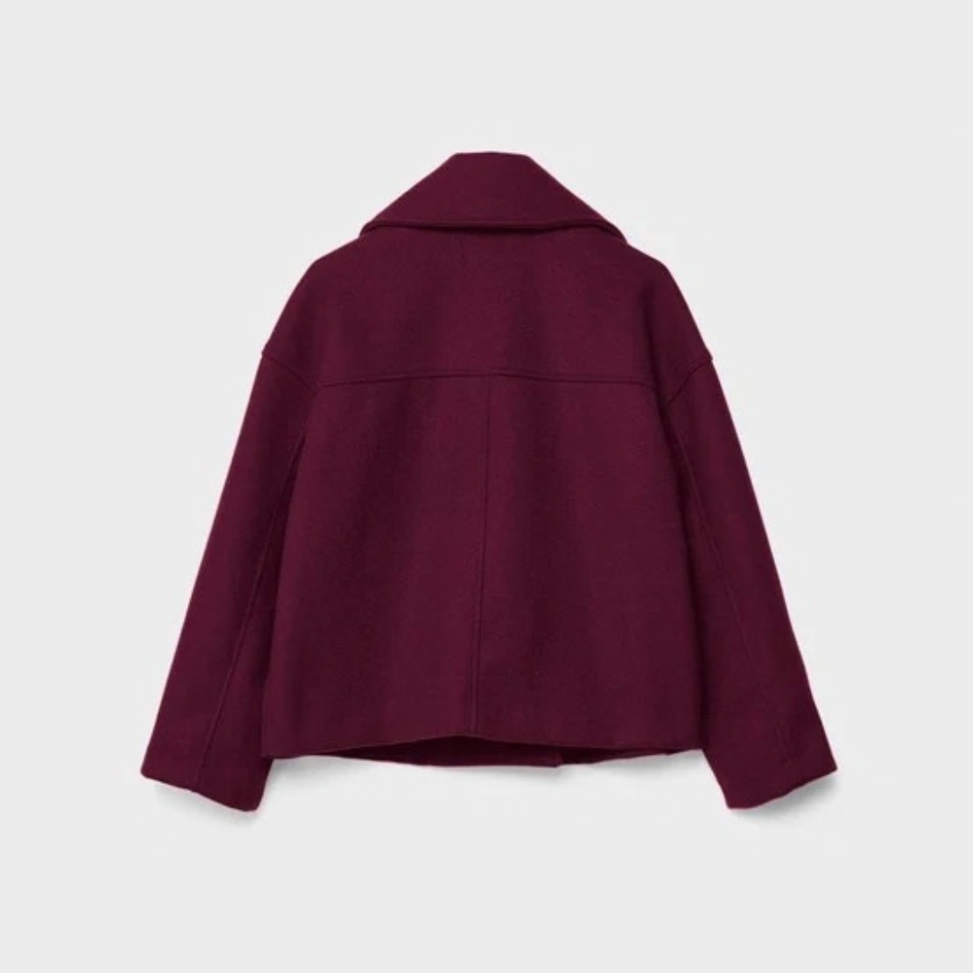 Fabia | Damen Kurze Winterjacke für Große Größen mit Kragen und Knöpfen