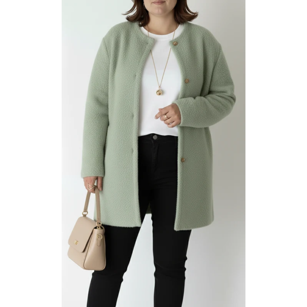 Fabienne | Damen Strickjacke für Große Größen mit Knöpfen vorne und Langarm