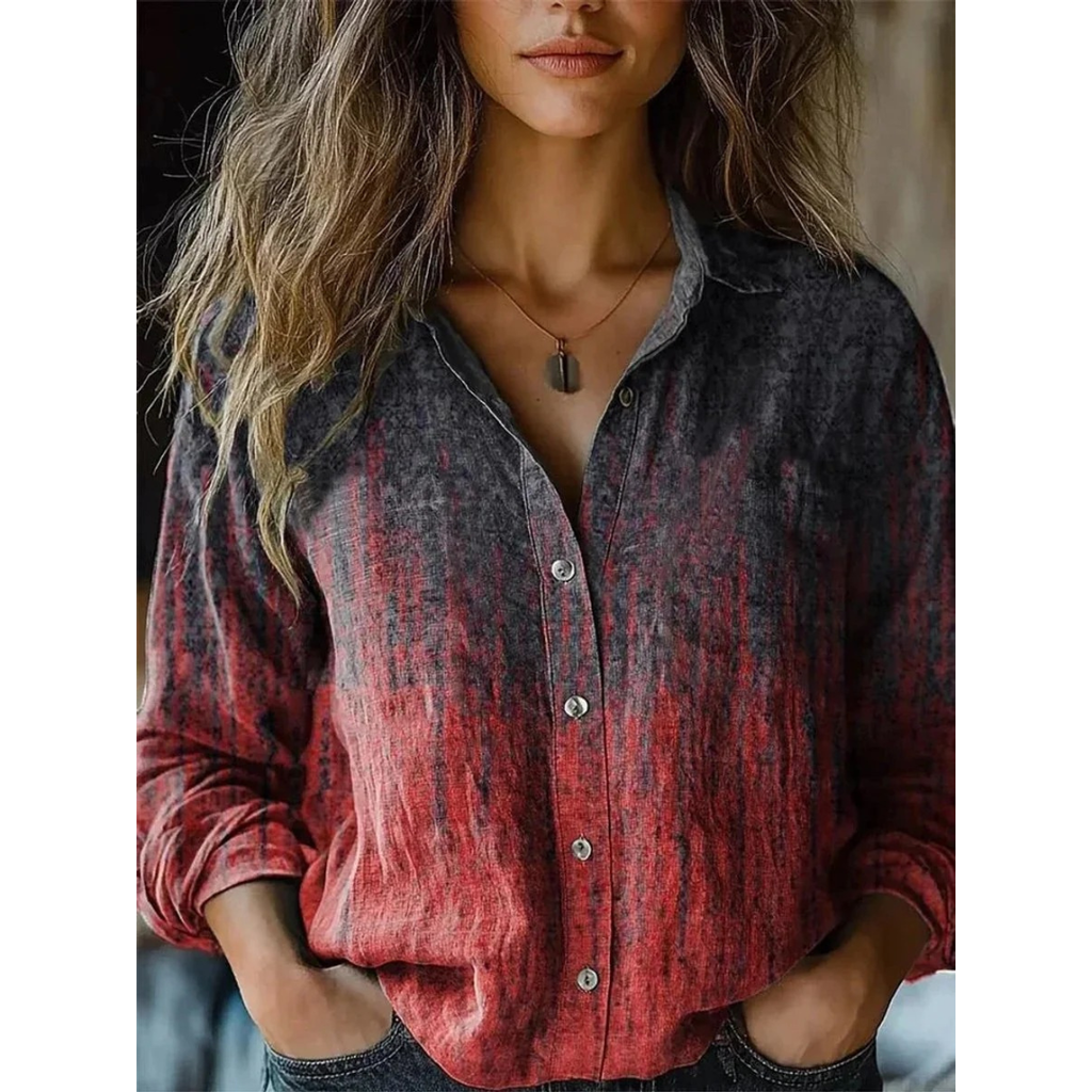 Fea | Damen Boho Langarm bluse Mit Floral Muster