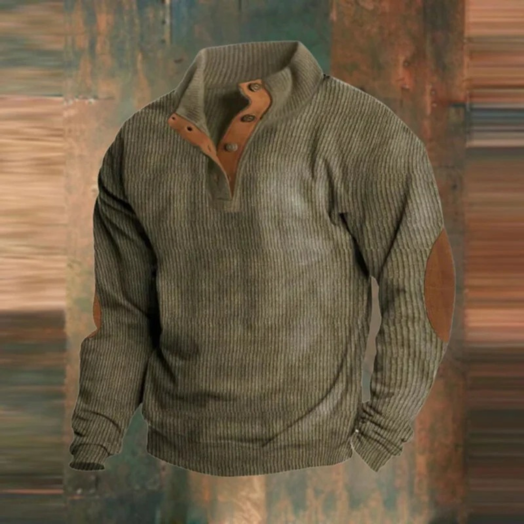 Felix | Herren Retro Pullover mit Knöpfen