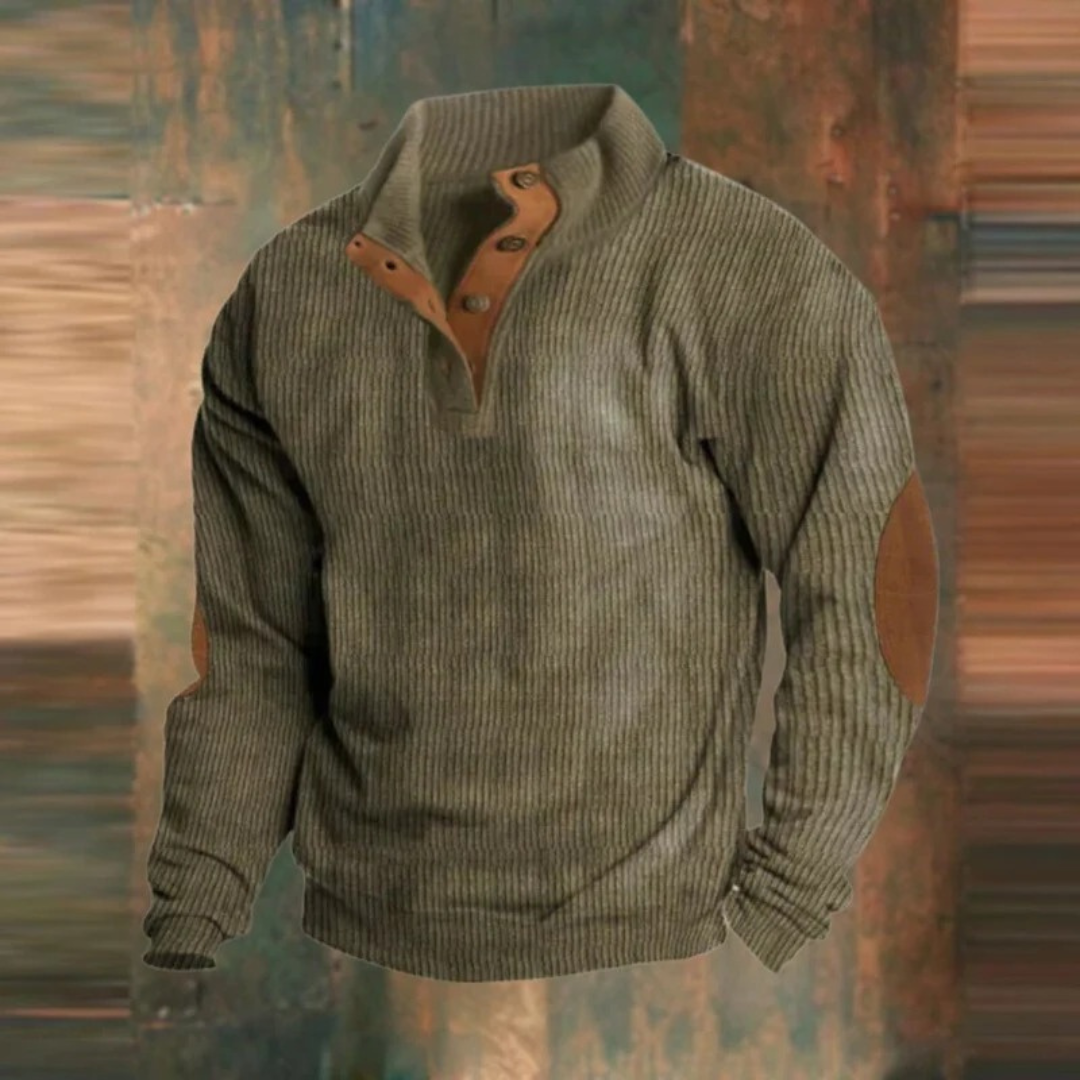 Felix | Herren Retro Pullover mit Knöpfen