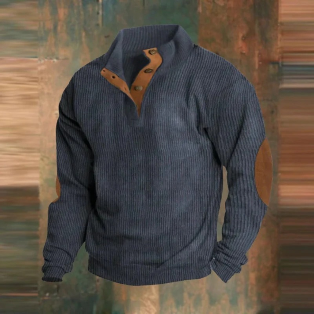 Felix | Herren Retro Pullover mit Knöpfen