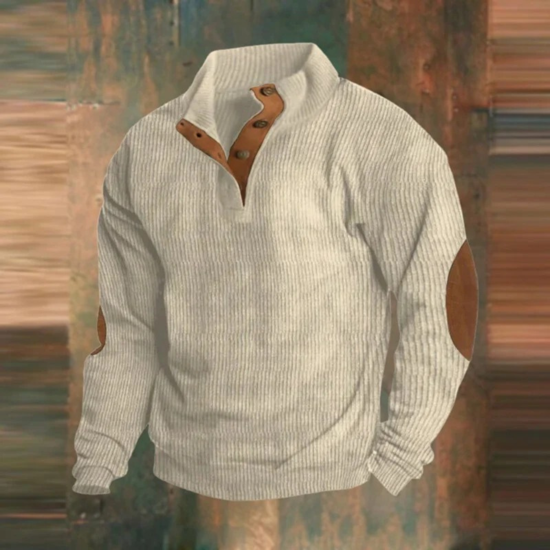 Felix | Herren Retro Pullover mit Knöpfen