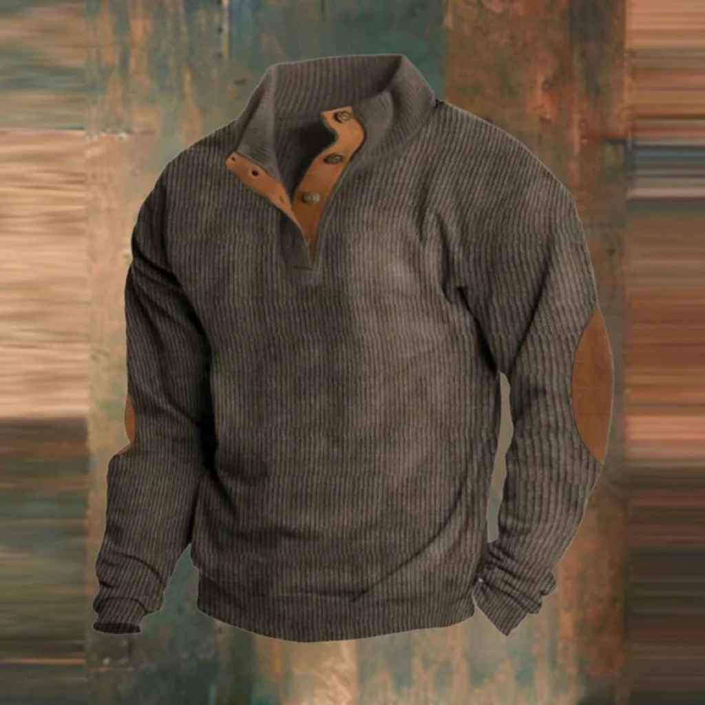 Felix | Herren Retro Pullover mit Knöpfen