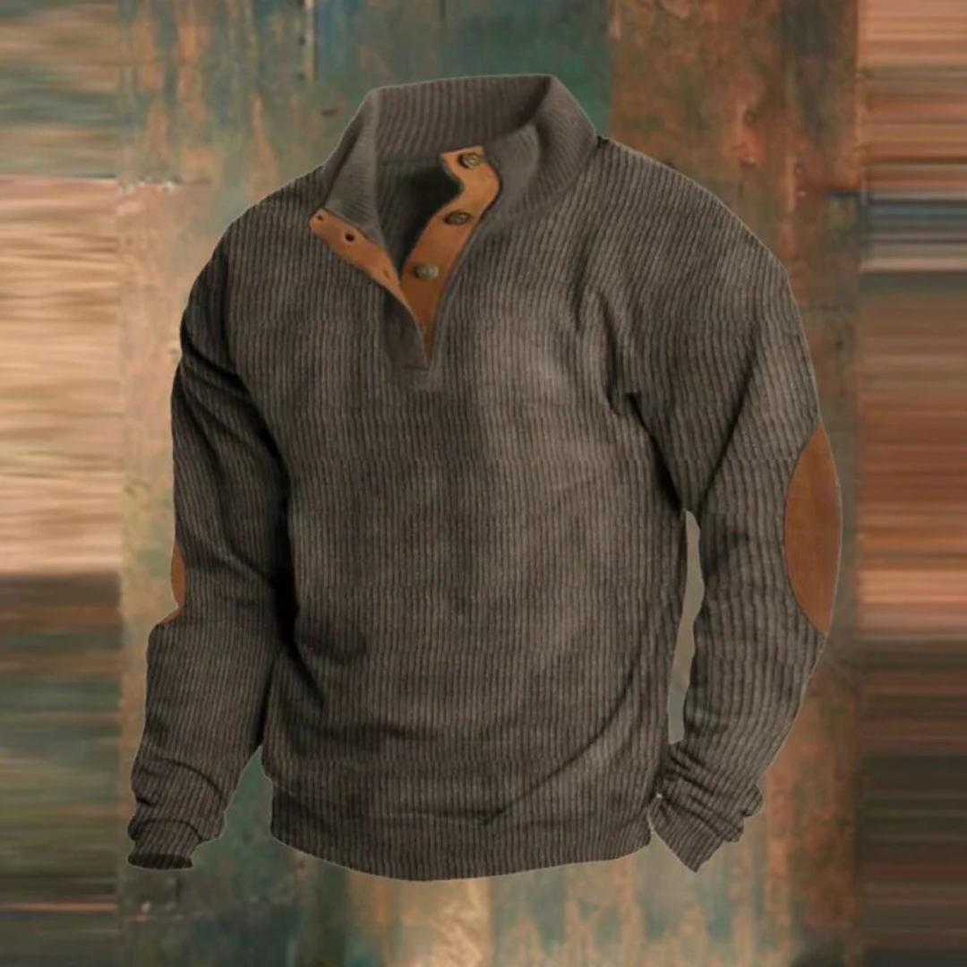 Felix | Herren Retro Pullover mit Knöpfen