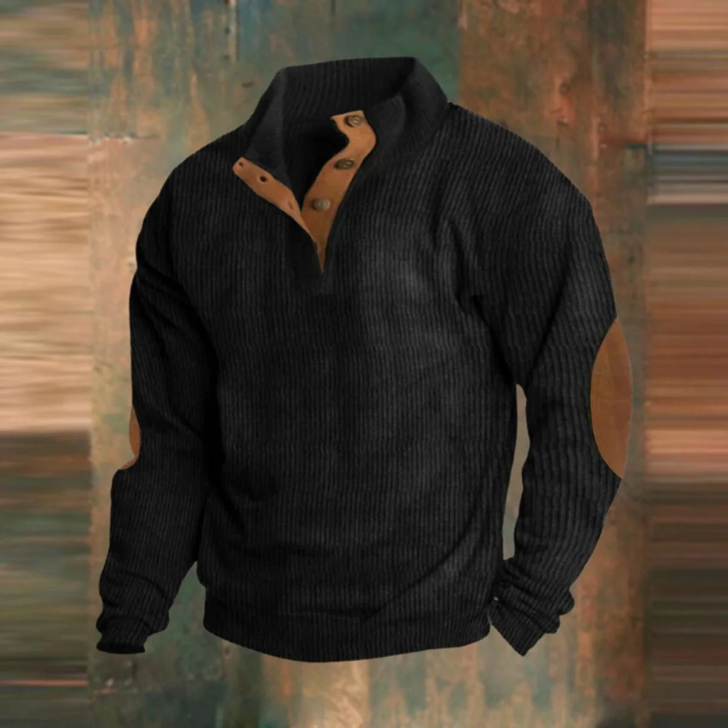 Felix | Herren Retro Pullover mit Knöpfen
