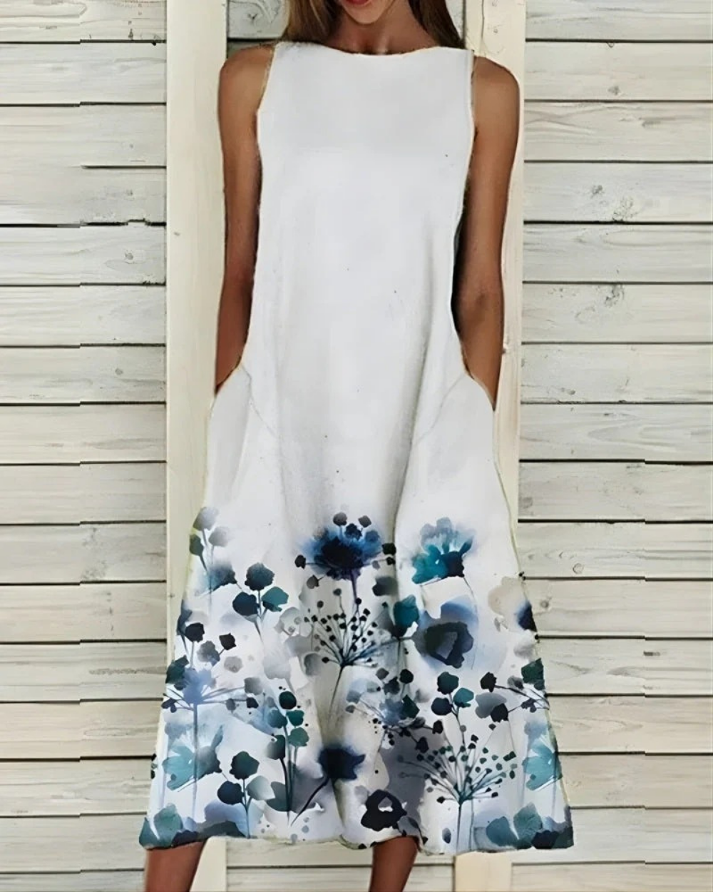 Festliches Sommerkleid für Damen mit Blumenmuster | Midi