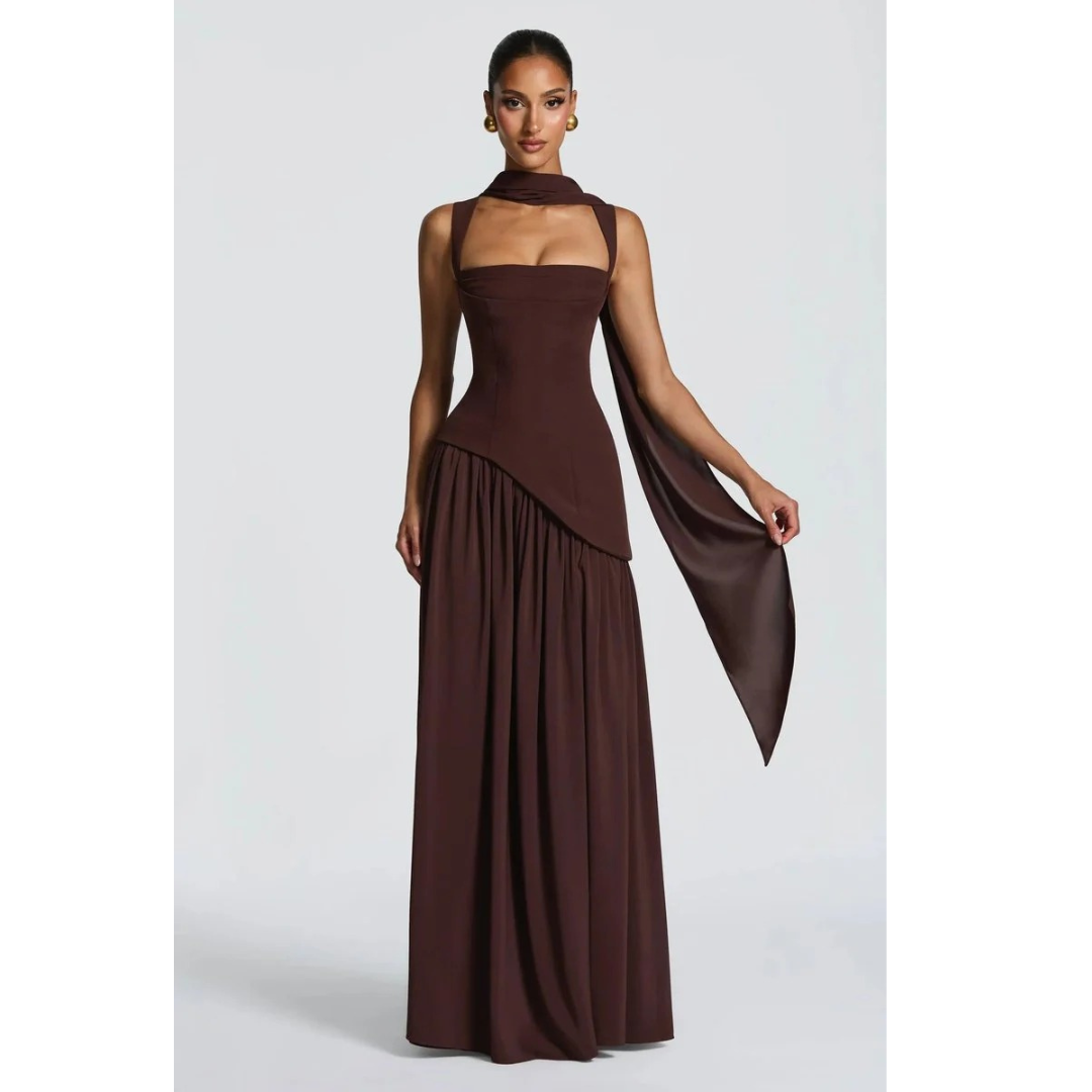 Fia | Damen Stilvolles Maxikleid Ohne Ärmel