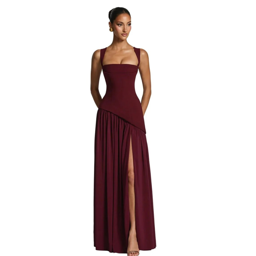 Fia | Damen Stilvolles Maxikleid Ohne Ärmel