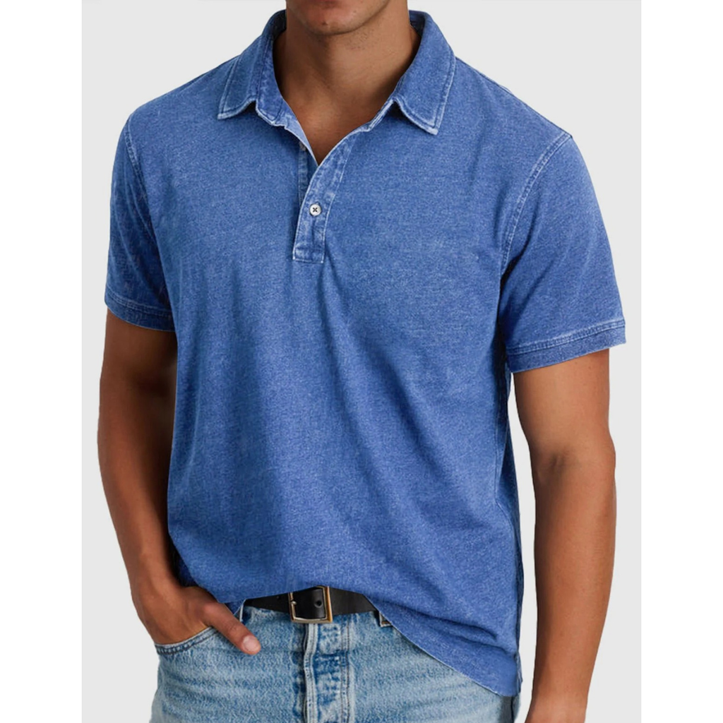 Fiete | Herren Stilvolles Denim Poloshirt