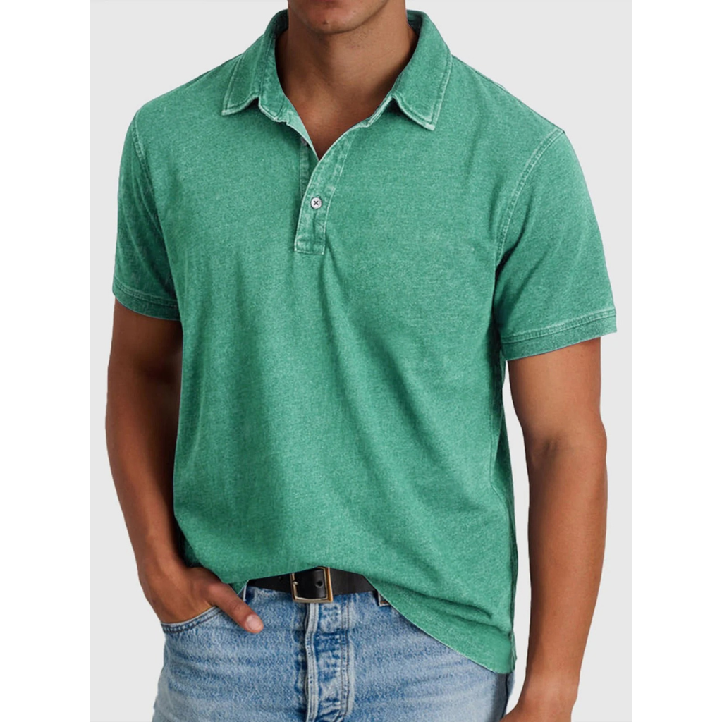 Fiete | Herren Stilvolles Denim Poloshirt