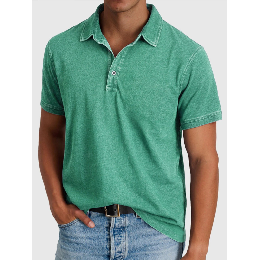 Fiete | Herren Stilvolles Denim Poloshirt