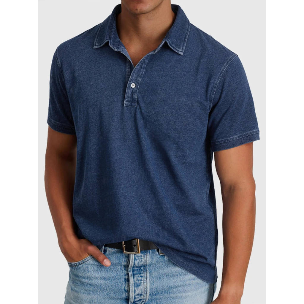 Fiete | Herren Stilvolles Denim Poloshirt