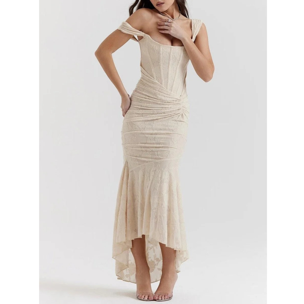 Fine | Damen Elegante Hochzeitsgast Maxikleid