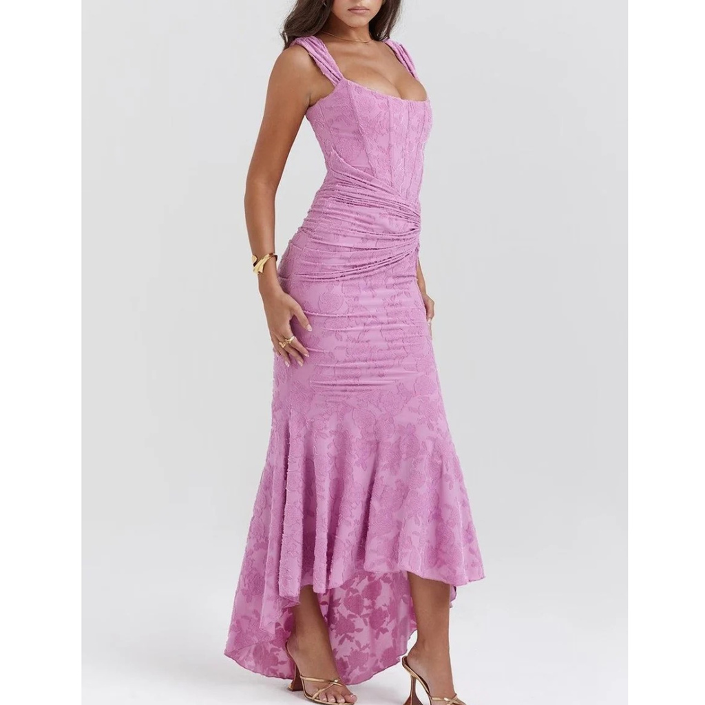 Fine | Damen Elegante Hochzeitsgast Maxikleid