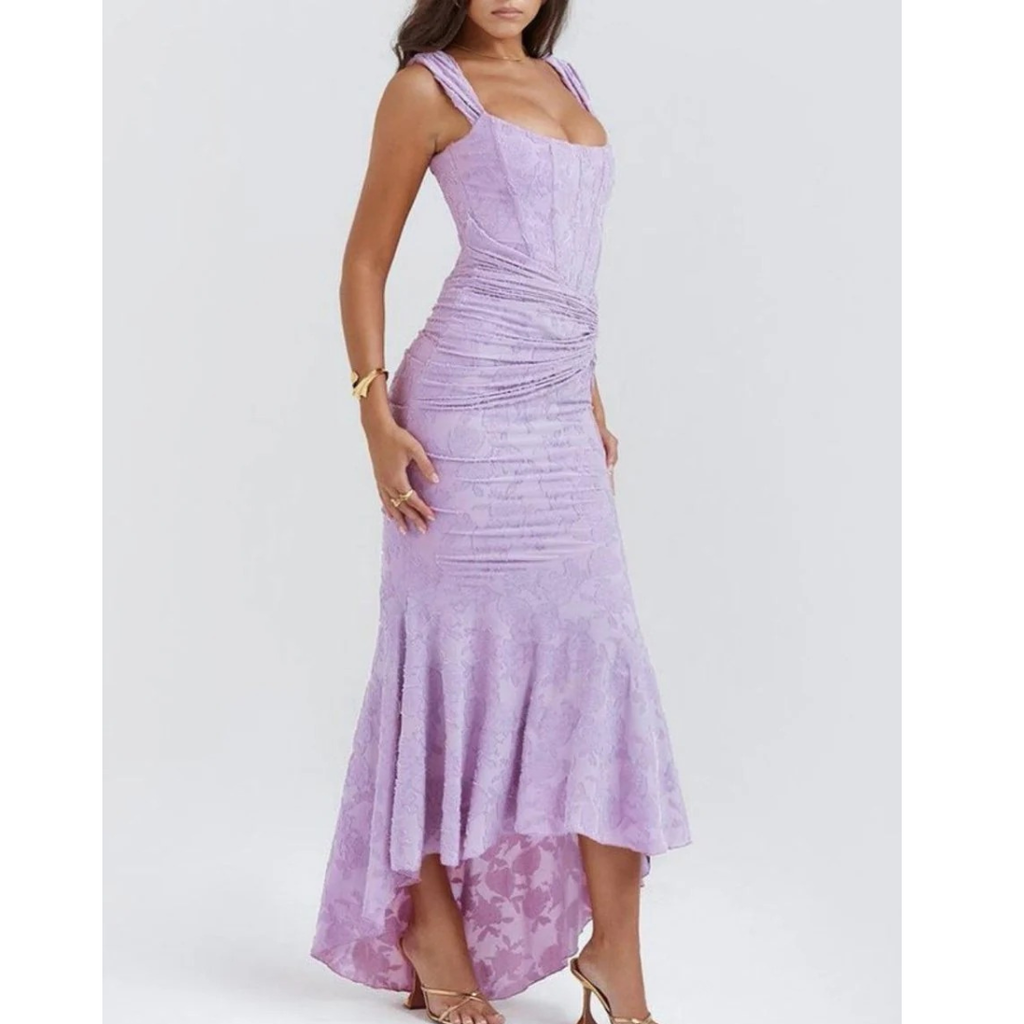 Fine | Damen Elegante Hochzeitsgast Maxikleid