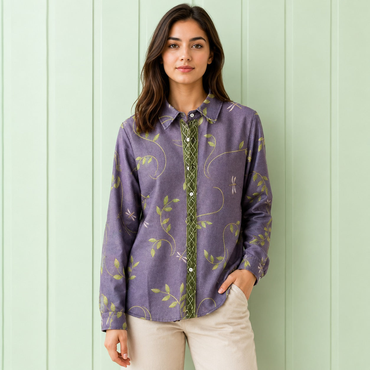 Finja | Damen Boho Bluse Mit Knopfleiste