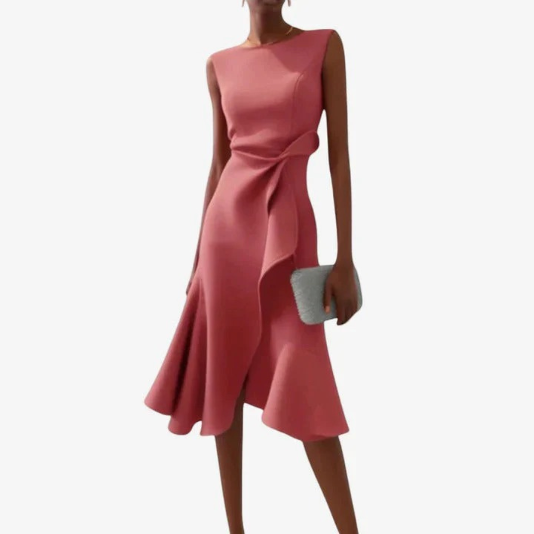 Finja | Damen Midi Kleid Mit Weiter Form Für Hochzeit