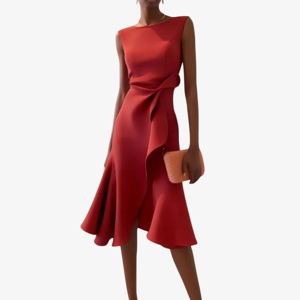 Finja | Damen Midi Kleid Mit Weiter Form Für Hochzeit