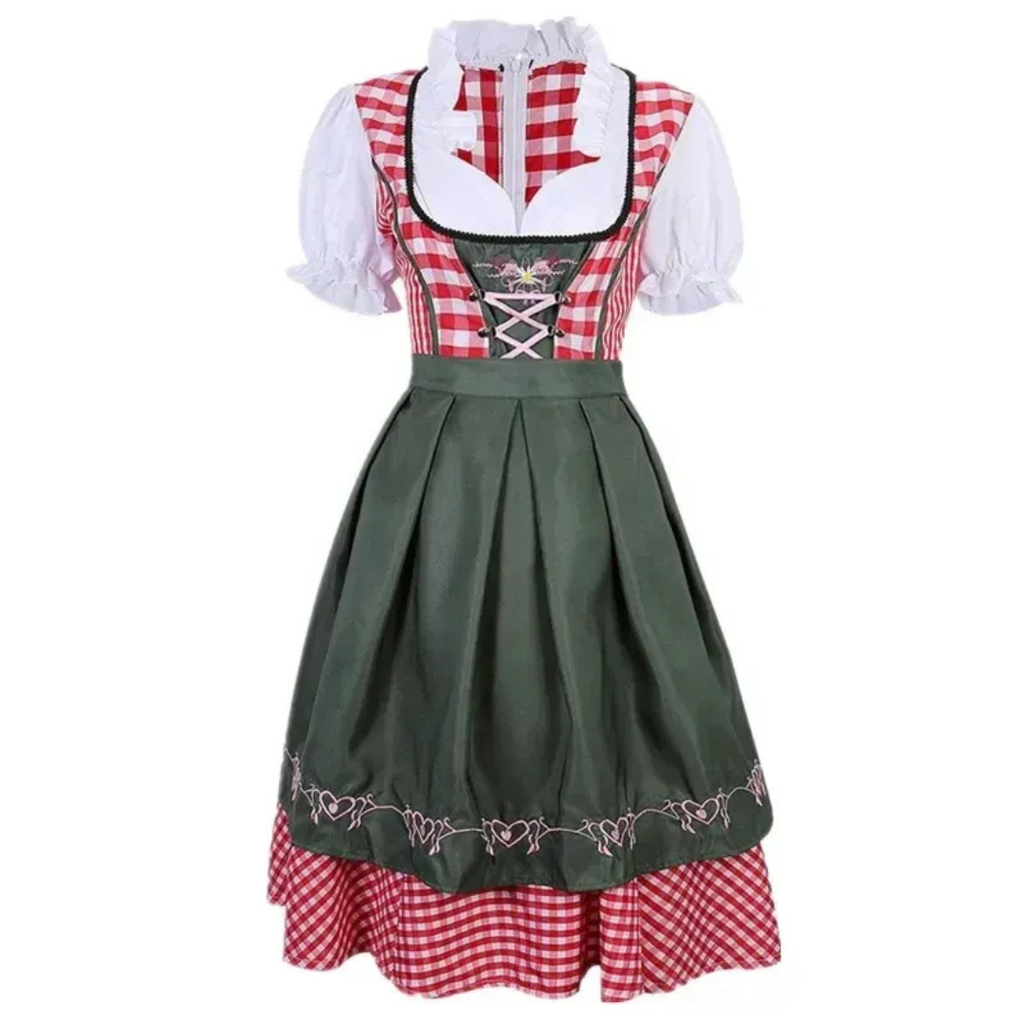 Fiona | Damen Kariertes Oktoberfest Dirndl mit Karomuster