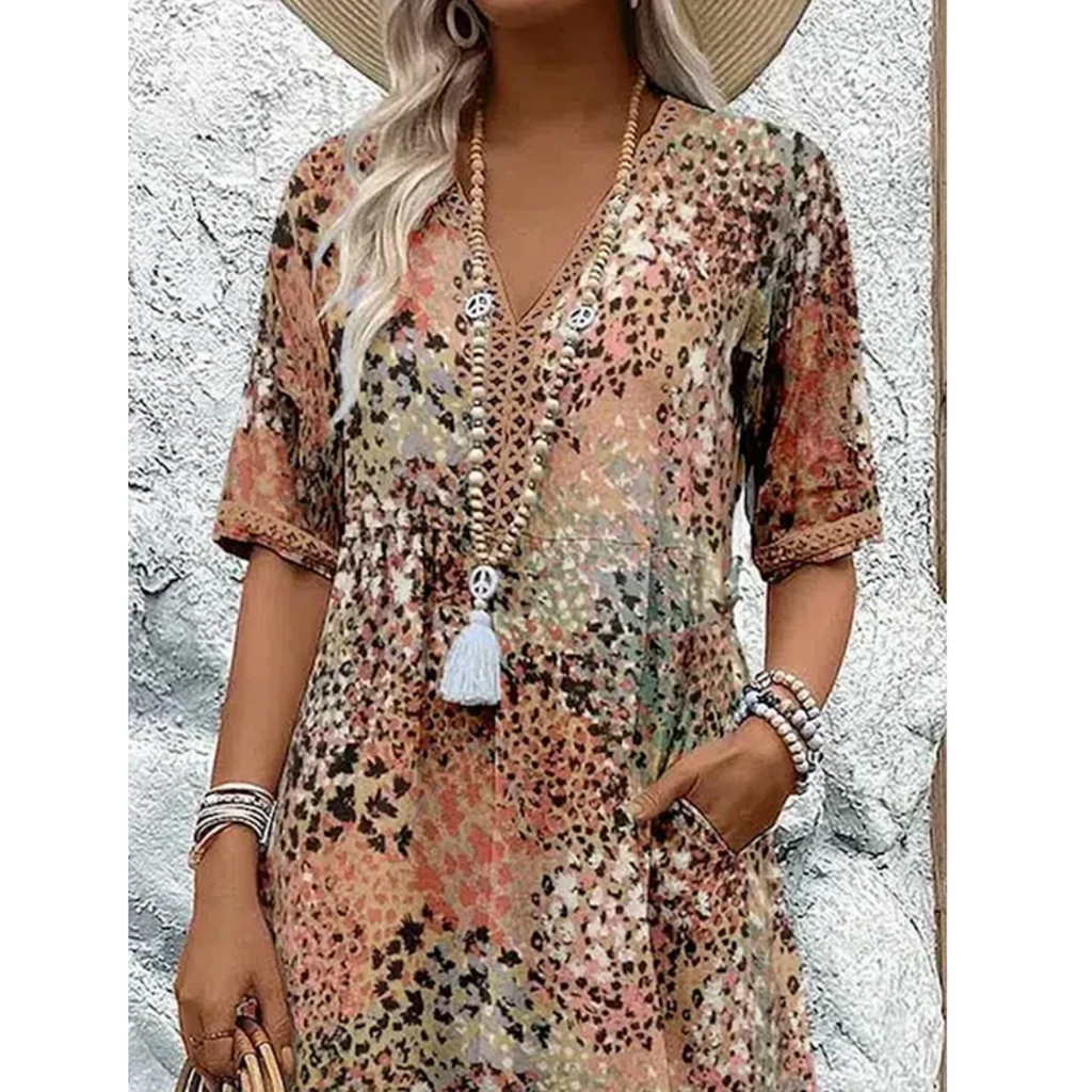 Florentina | Damen Stilvolles Sommerkleid Floral Komfort