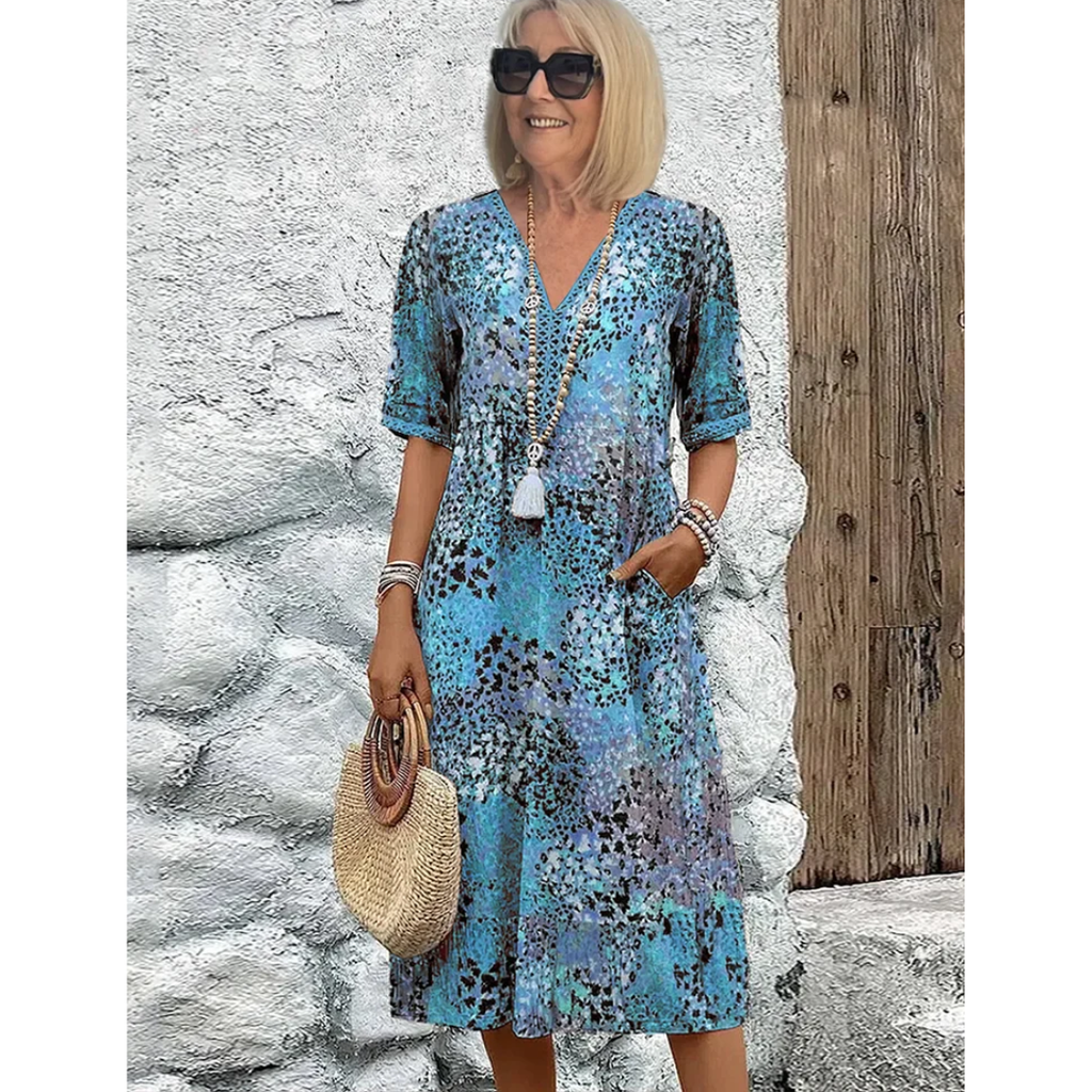 Florentina | Damen Stilvolles Sommerkleid Floral Komfort
