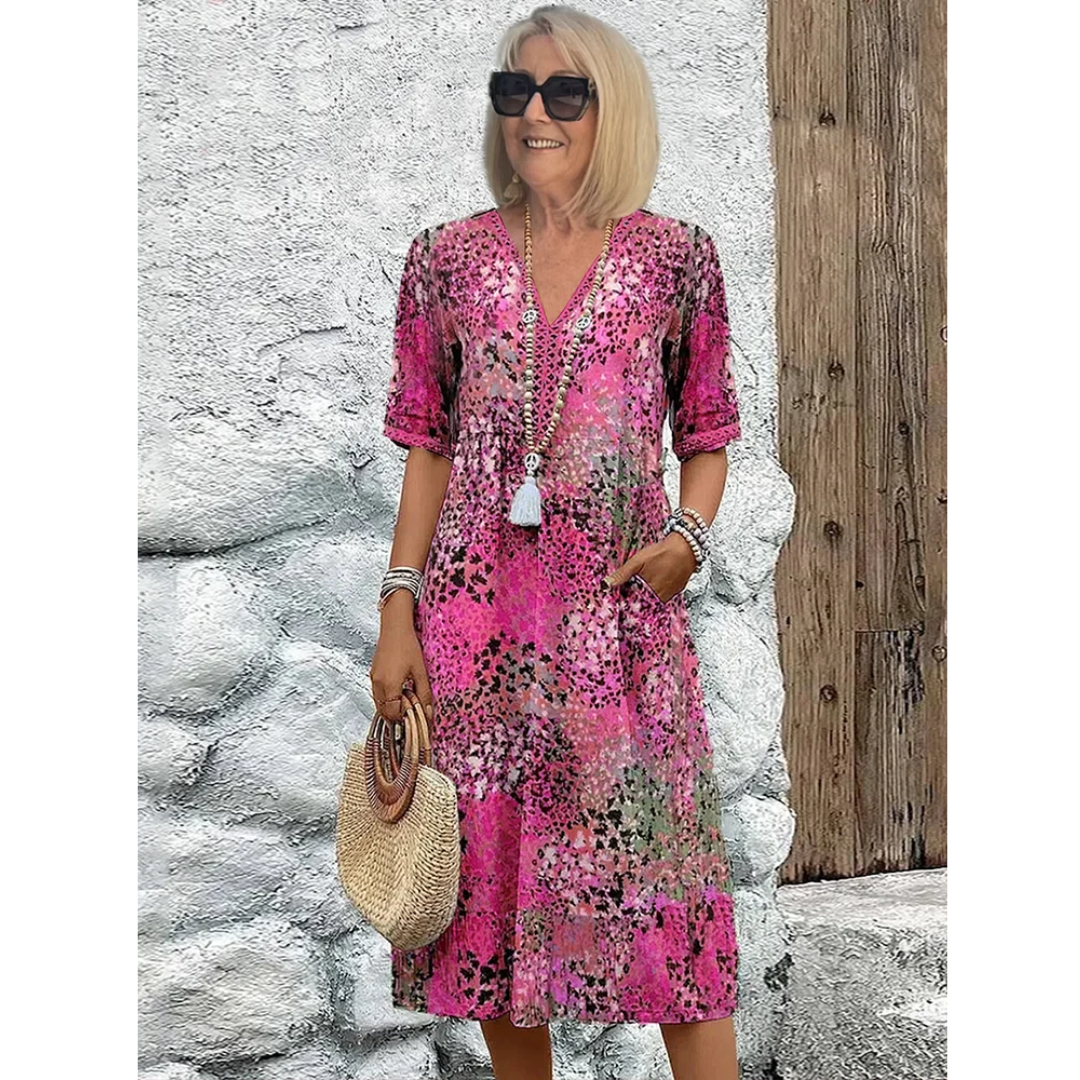 Florentina | Damen Stilvolles Sommerkleid Floral Komfort
