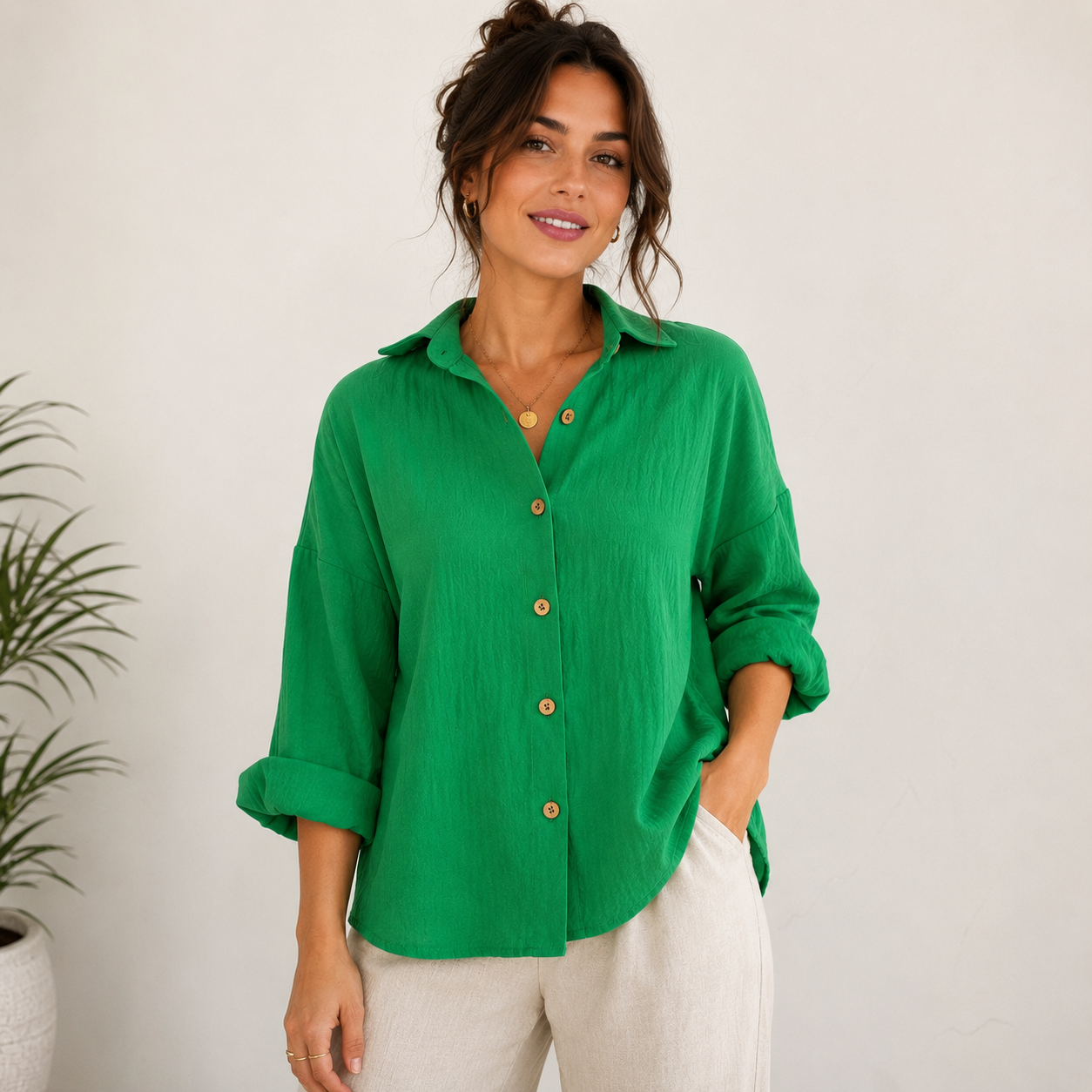 Florentine | Damen Bluse aus Leinen Locker