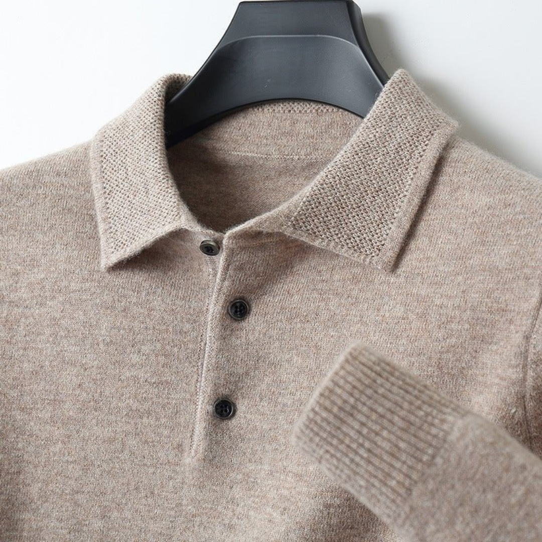 Florian | Herren Elegantes Strick Poloshirt