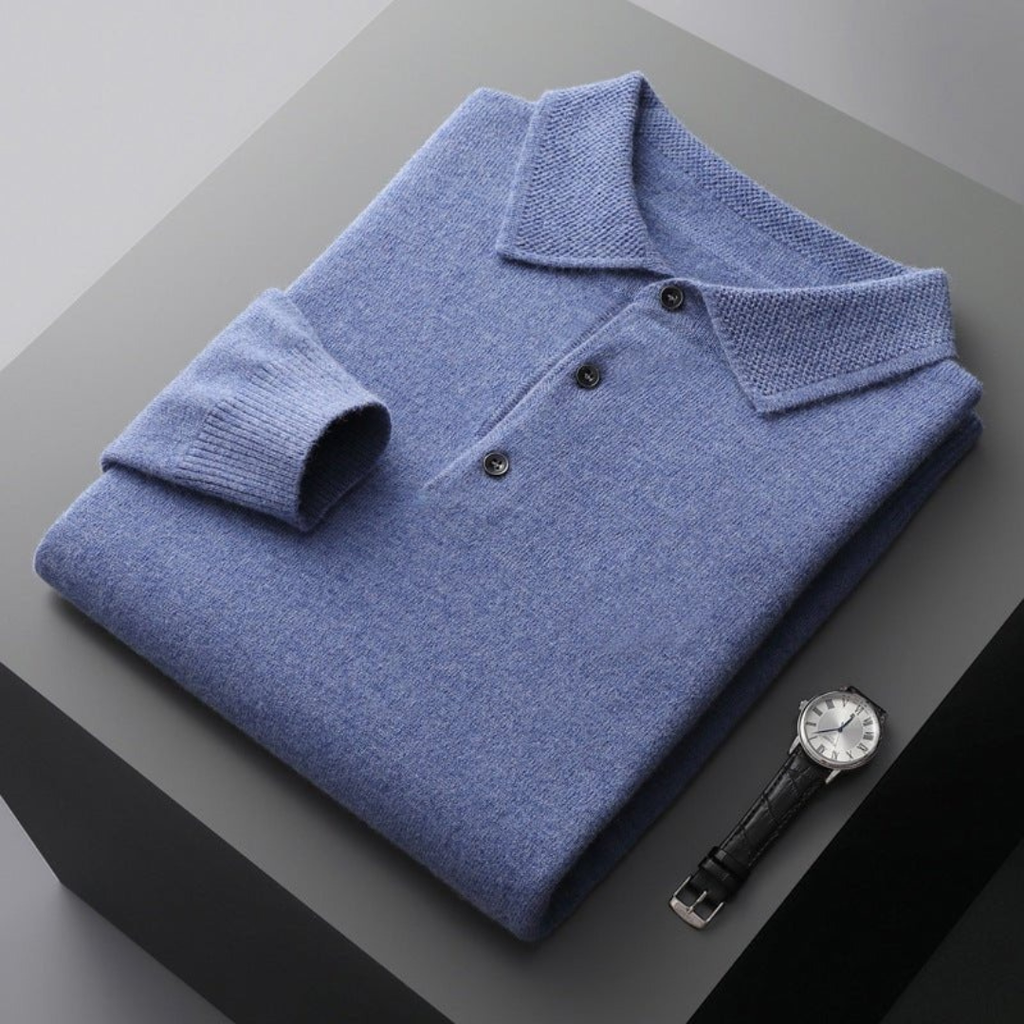 Florian | Herren Elegantes Strick Poloshirt