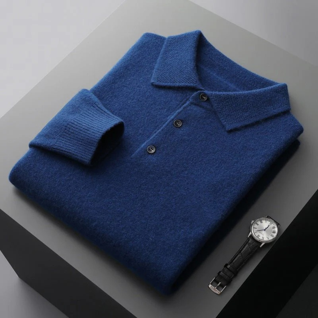 Florian | Herren Elegantes Strick Poloshirt