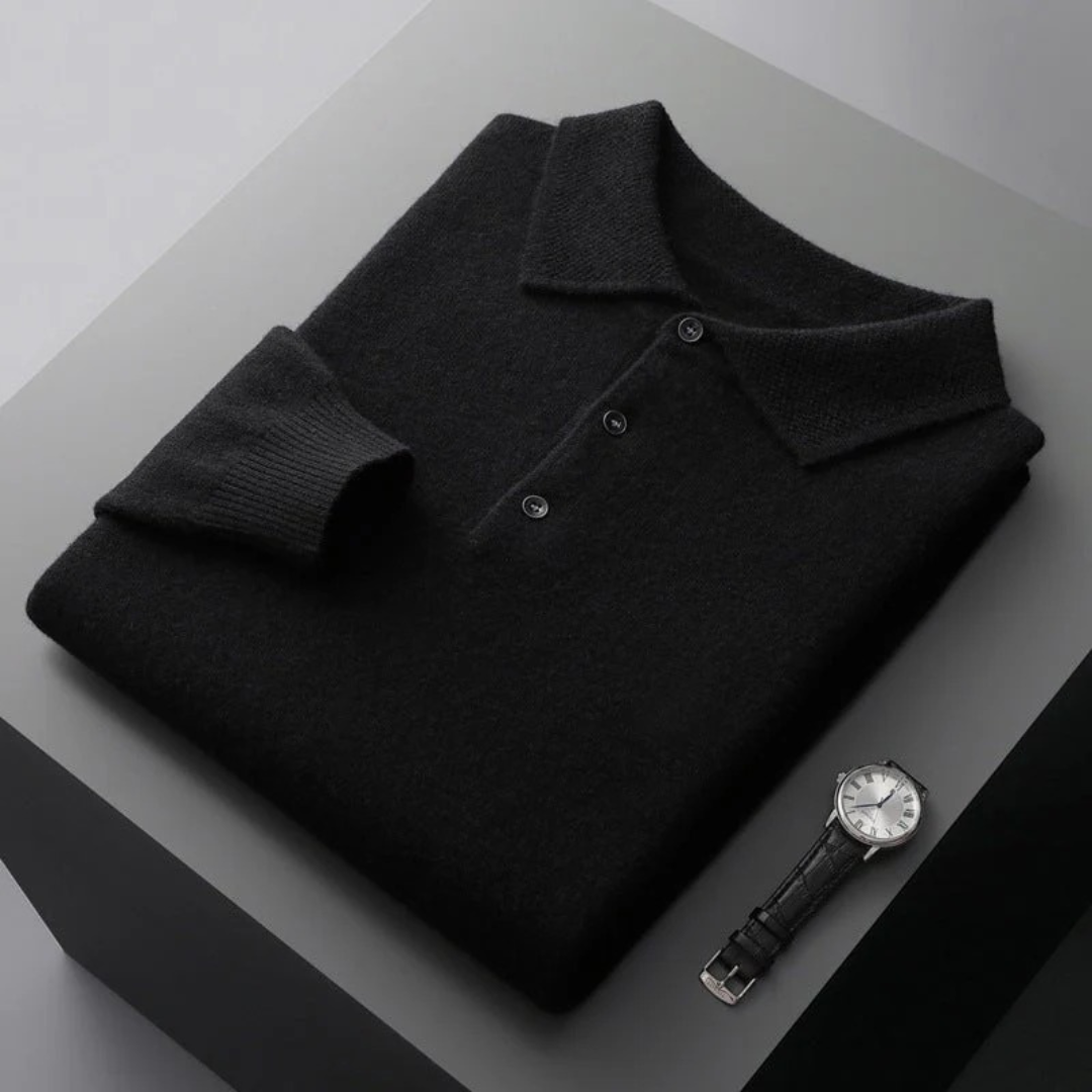 Florian | Herren Elegantes Strick Poloshirt