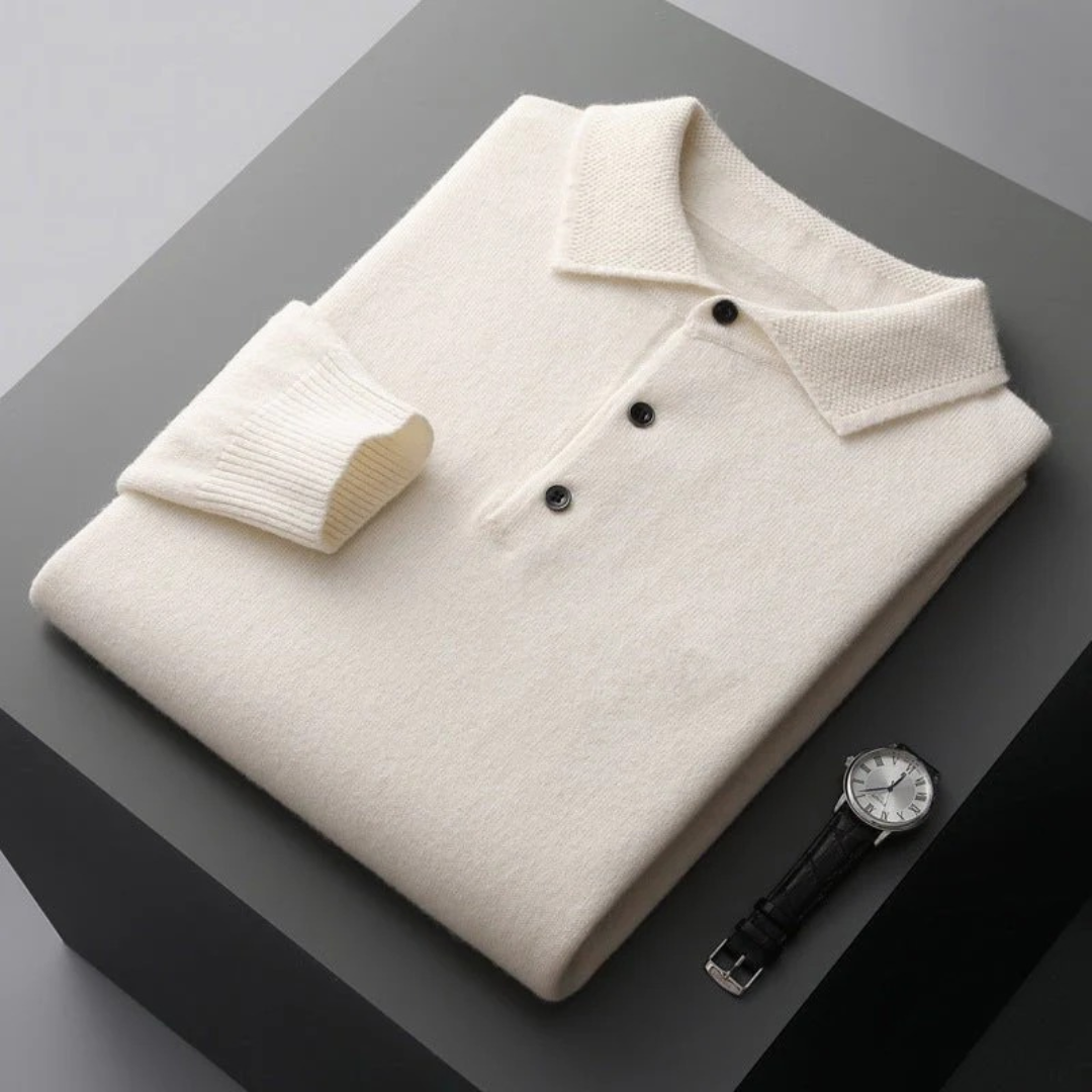 Florian | Herren Elegantes Strick Poloshirt
