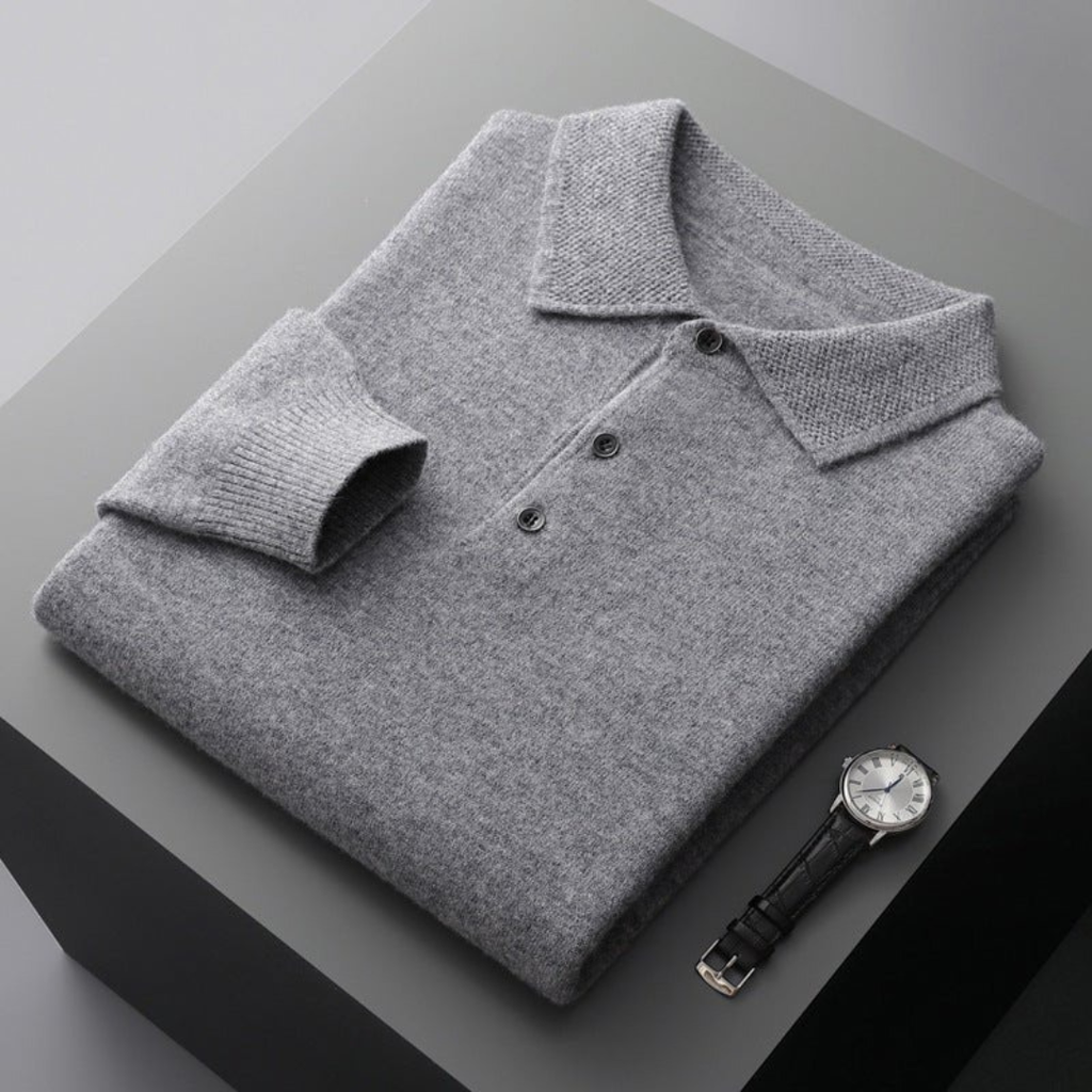 Florian | Herren Elegantes Strick Poloshirt