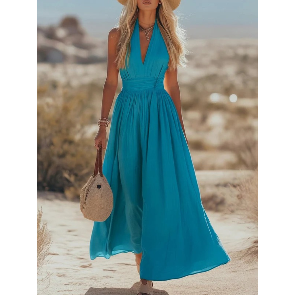 Franka | Damen Neckholder Maxikleid Boho