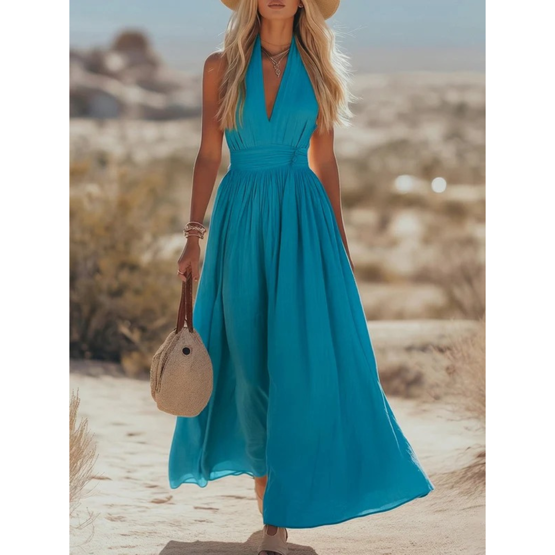 Franka | Damen Neckholder Maxikleid Boho