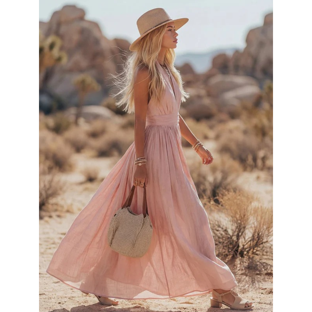 Franka | Damen Neckholder Maxikleid Boho
