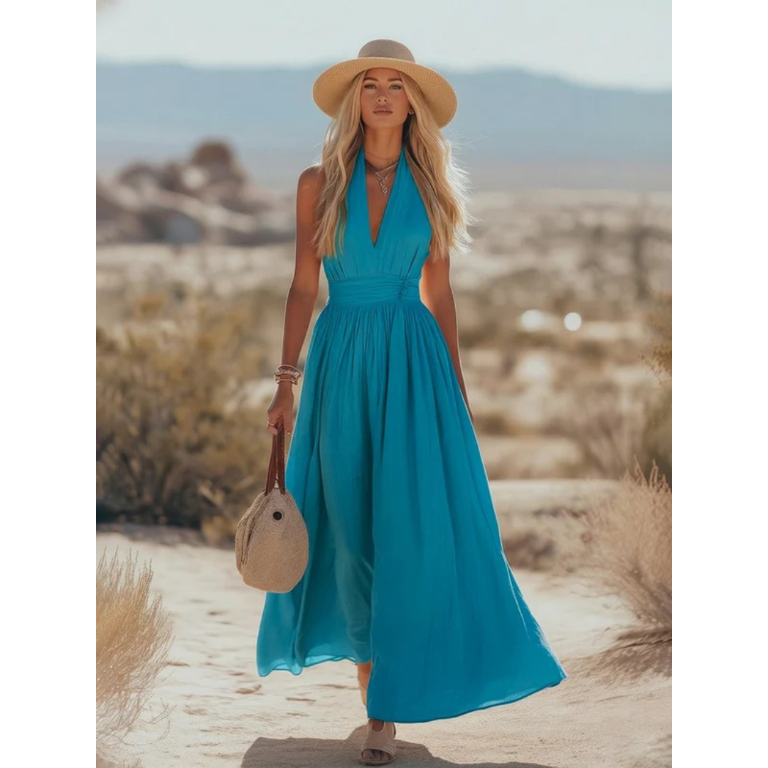 Franka | Damen Neckholder Maxikleid Boho