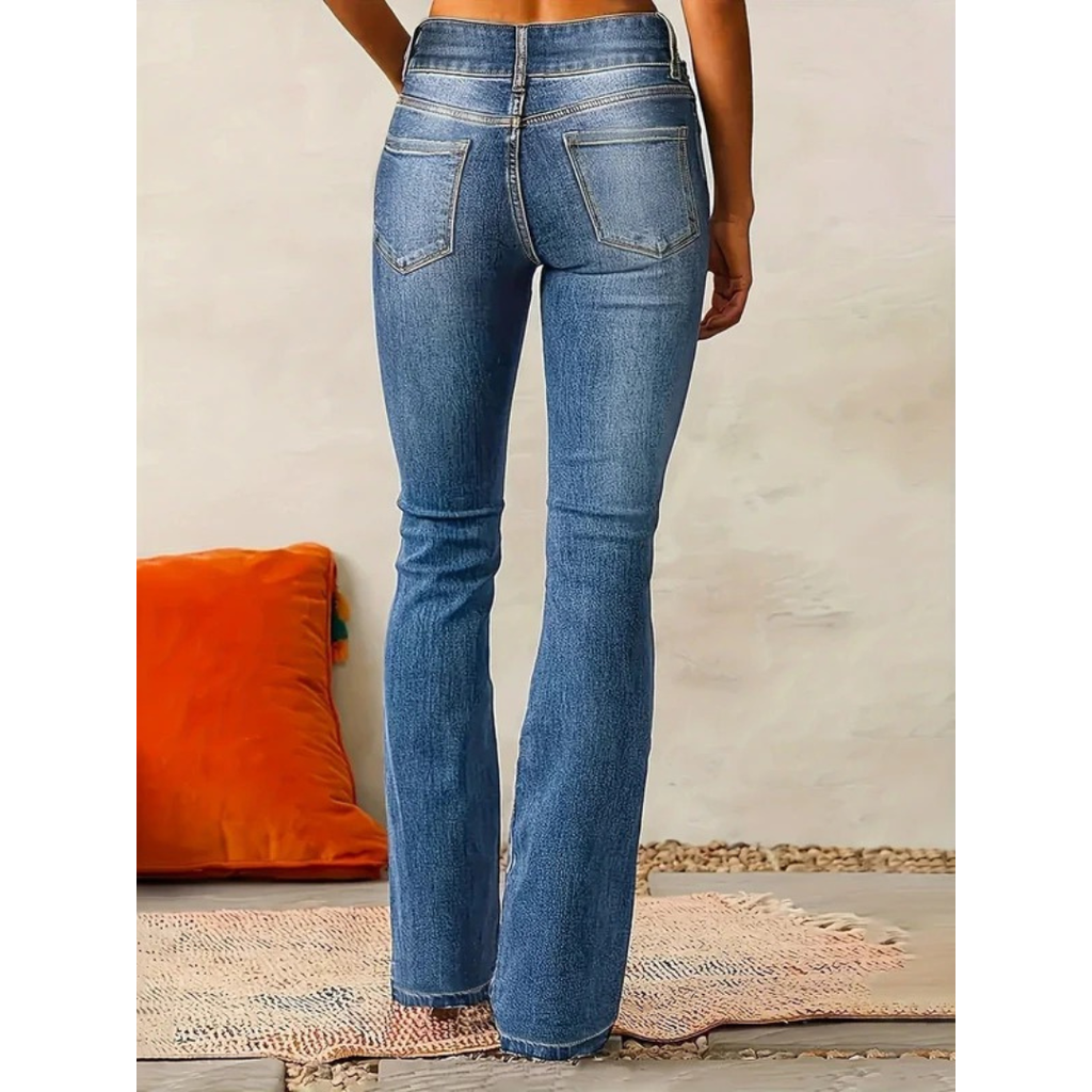 Franziska | Damen Blaue High Waist Flared Jeans
