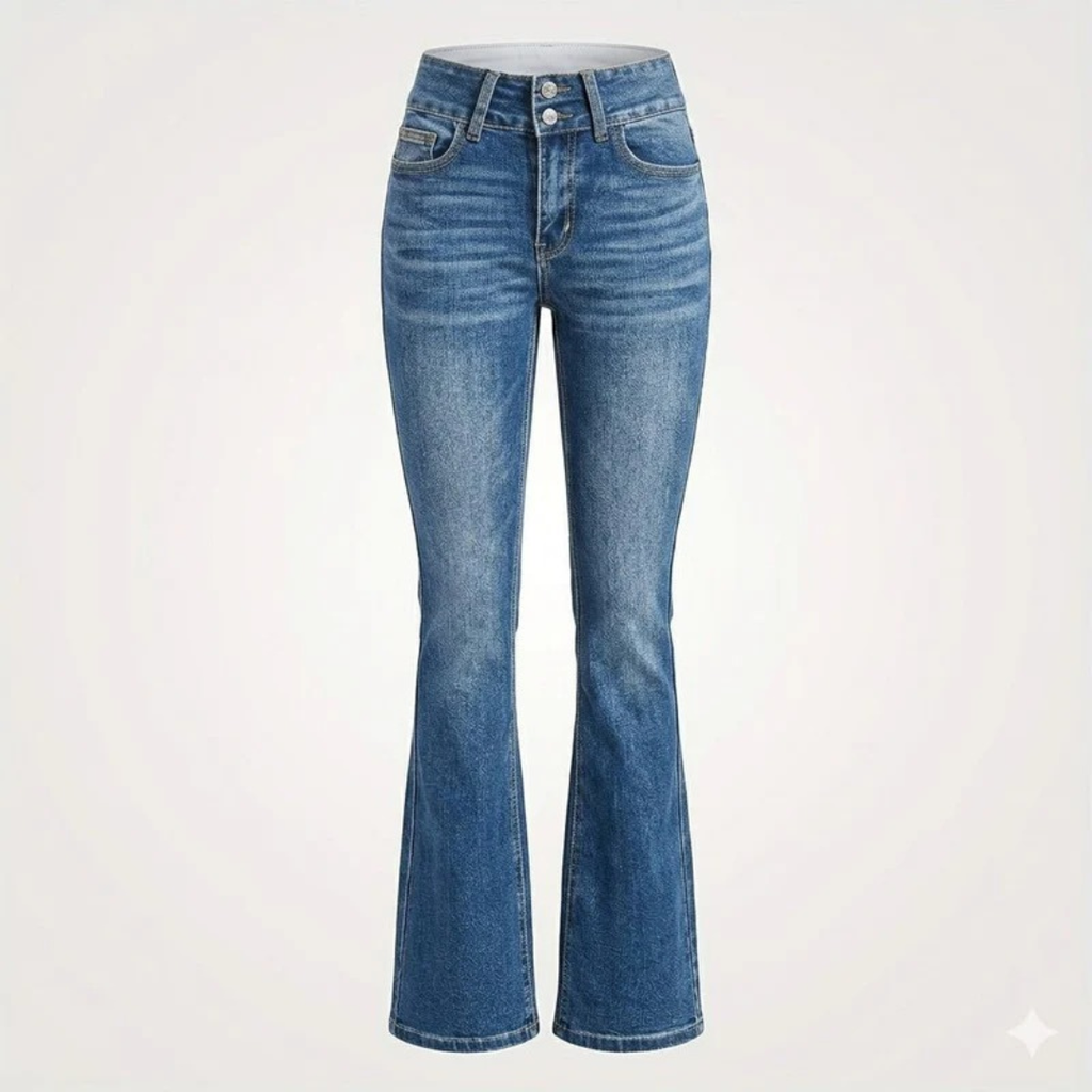 Franziska | Damen Blaue High Waist Flared Jeans