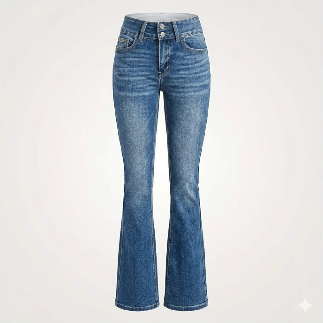 Franziska | Damen Blaue High Waist Flared Jeans